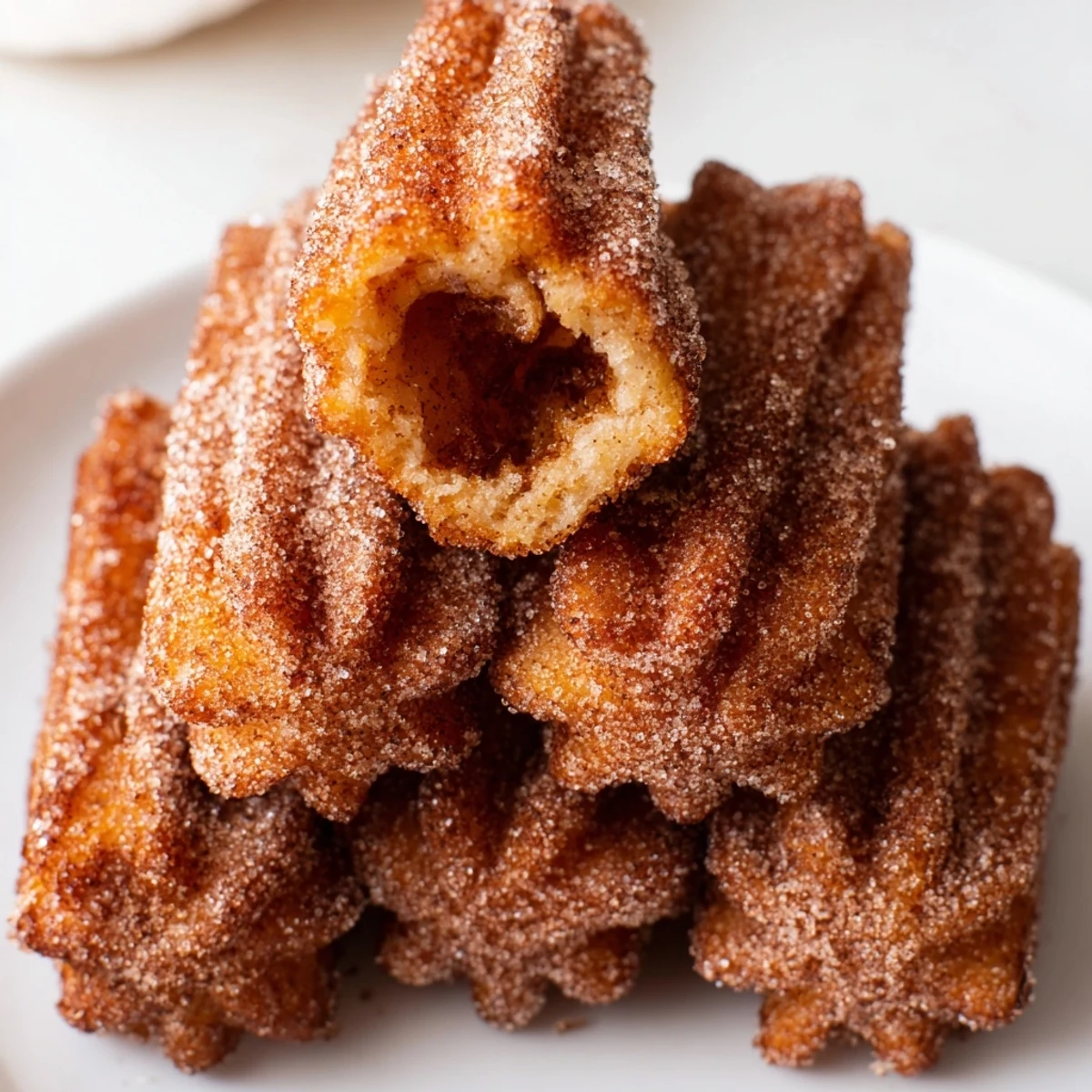 Crispy cinnamon sugar churro bites served with rich chocolate sauce for dipping.  
