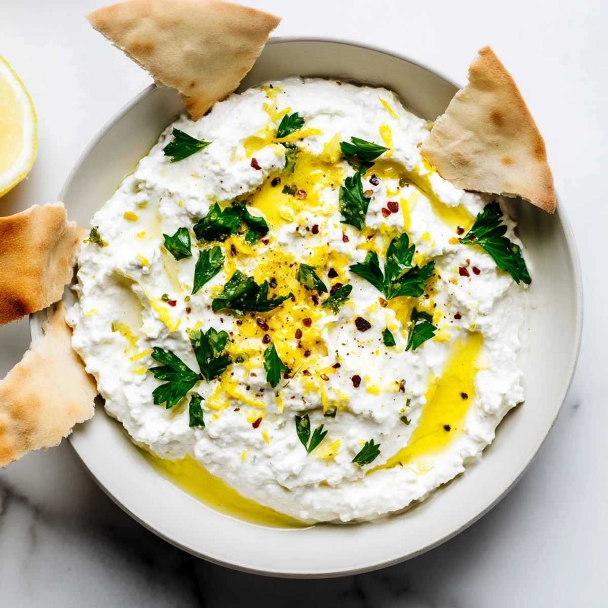 Creamy, whipped feta with Greek seasoning served with fresh vegetables; it's a delicious appetizer.