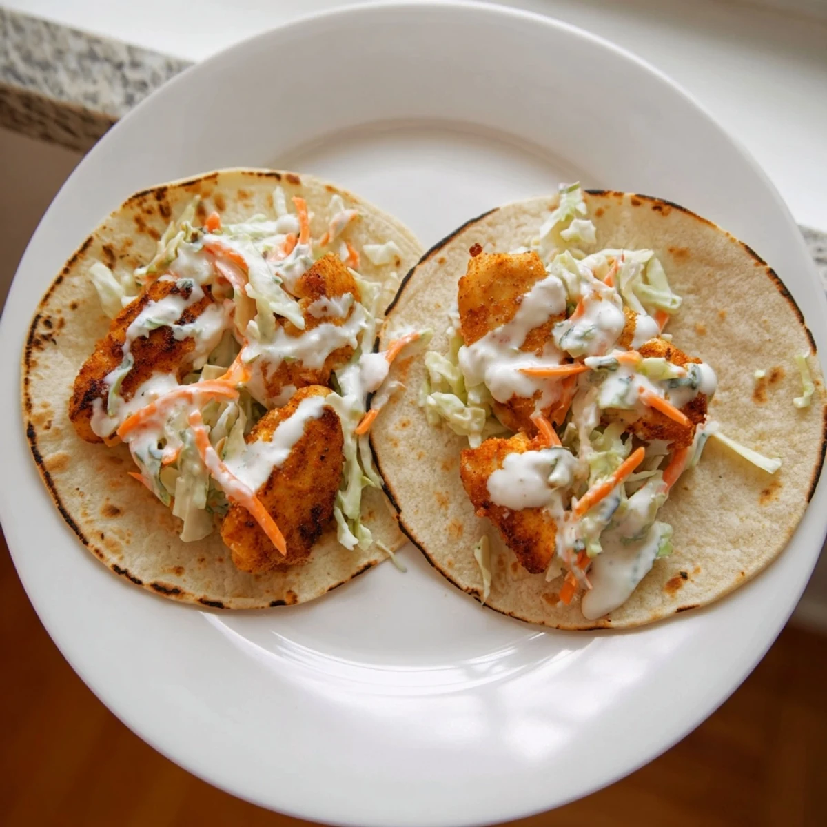 Buffalo Chicken Smash Tacos