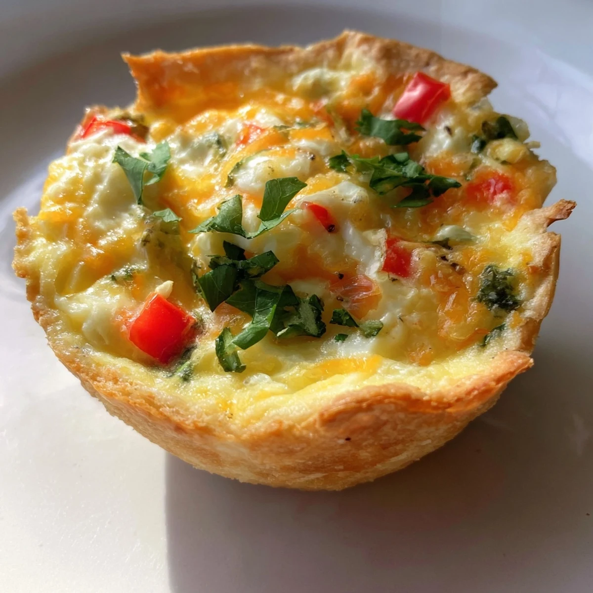 Freshly baked Easy Festive Mini Quiche Cups served on a platter, ideal for brunch or a festive gathering.