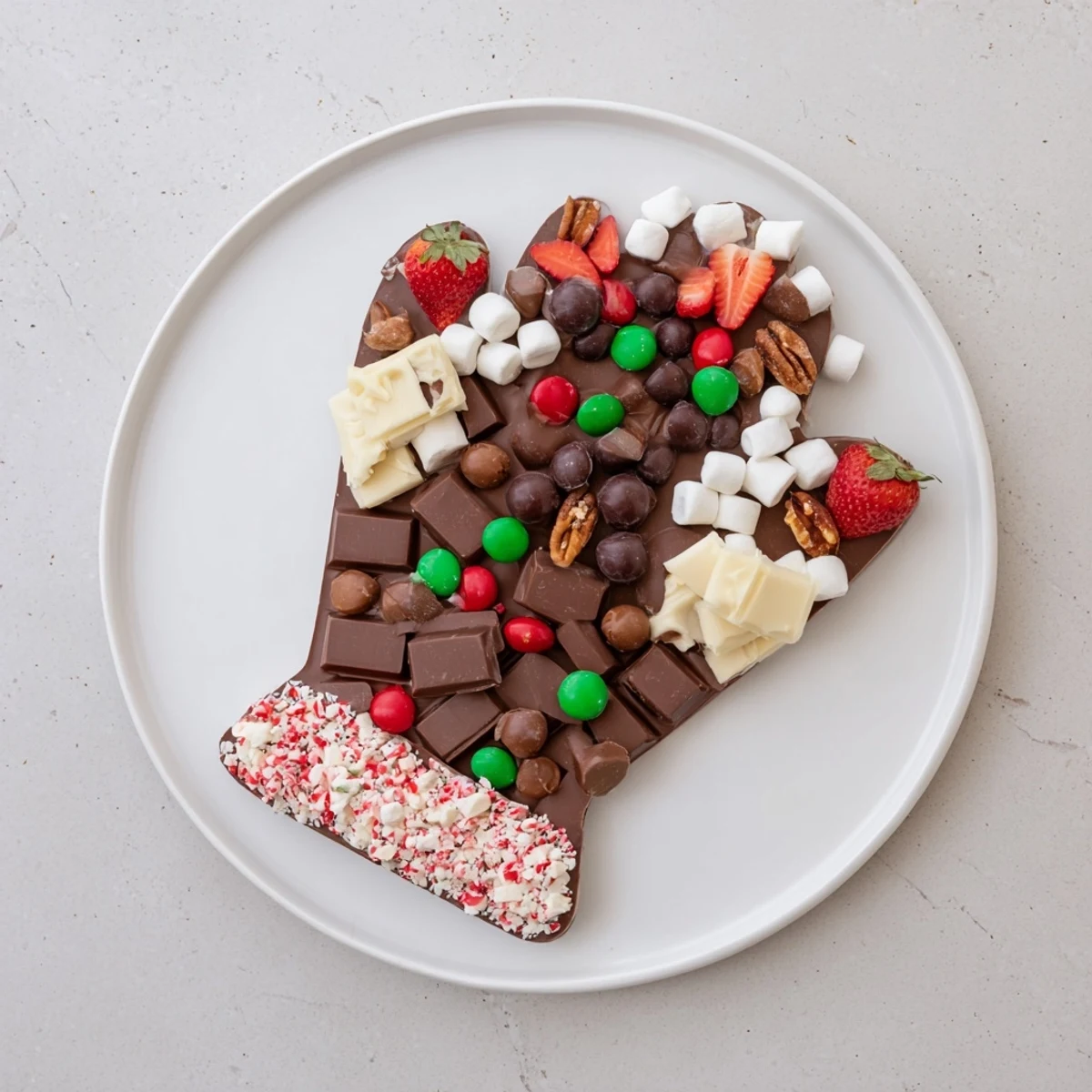 This Cozy Mitten Dessert Board boasts a cheerful display of winter treats, perfect for holiday gatherings.