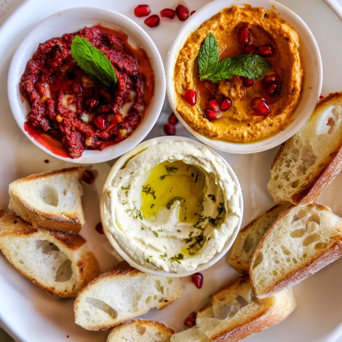 A beautiful Moroccan Tile Mosaic features flavorful dips and marinated veggies, ready to share with friends.