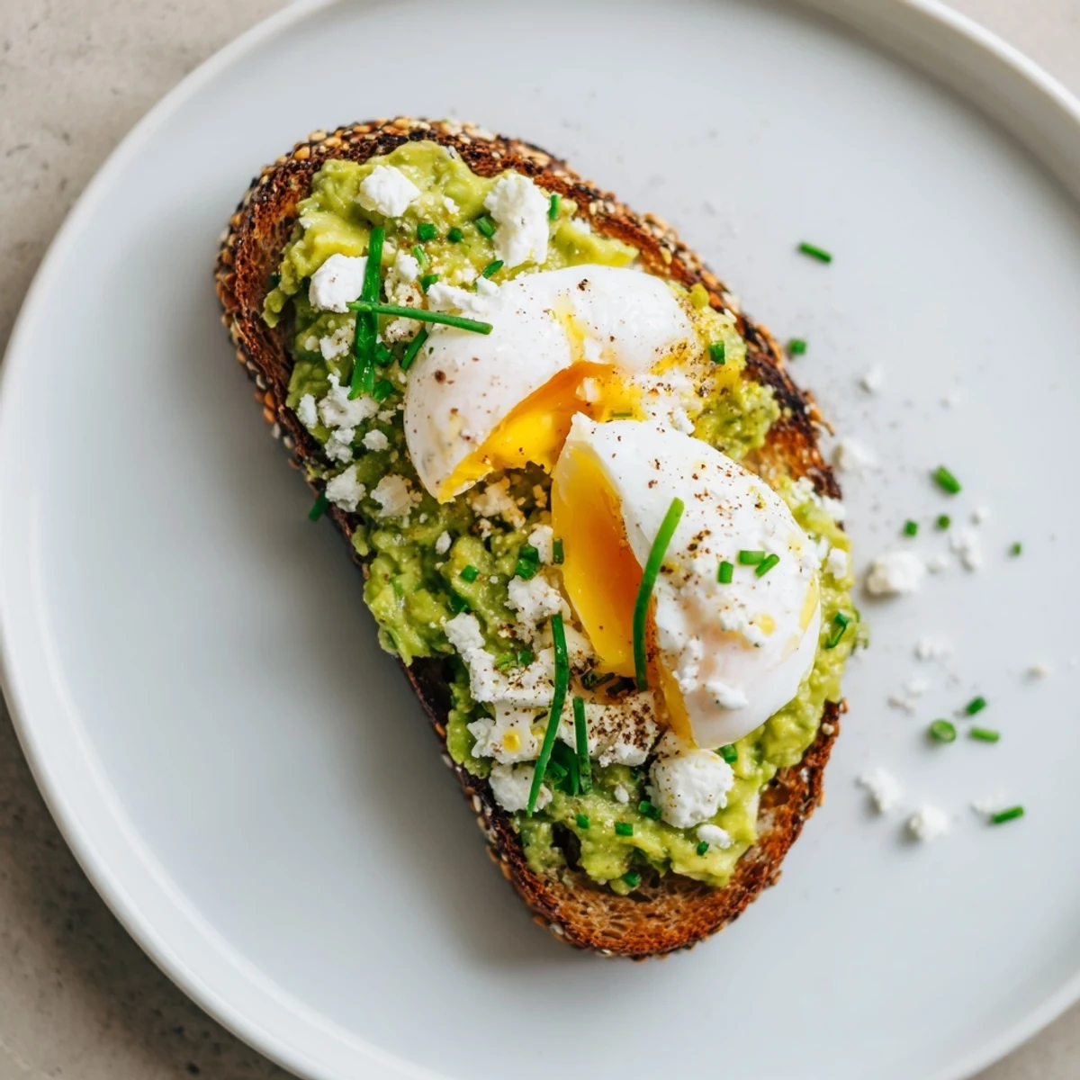 Creamy avocado toast with everything seasoning, a delicious and easy breakfast perfectly golden.