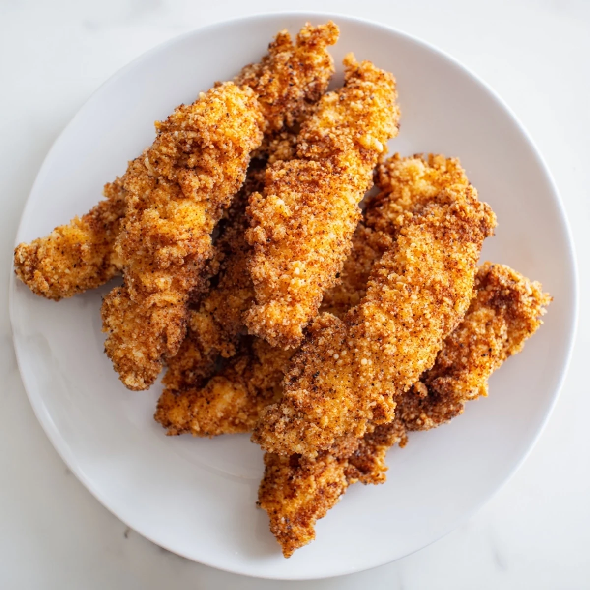 Golden buttermilk fried chicken tenders, perfectly crispy and ready to dip in your favorite sauce.