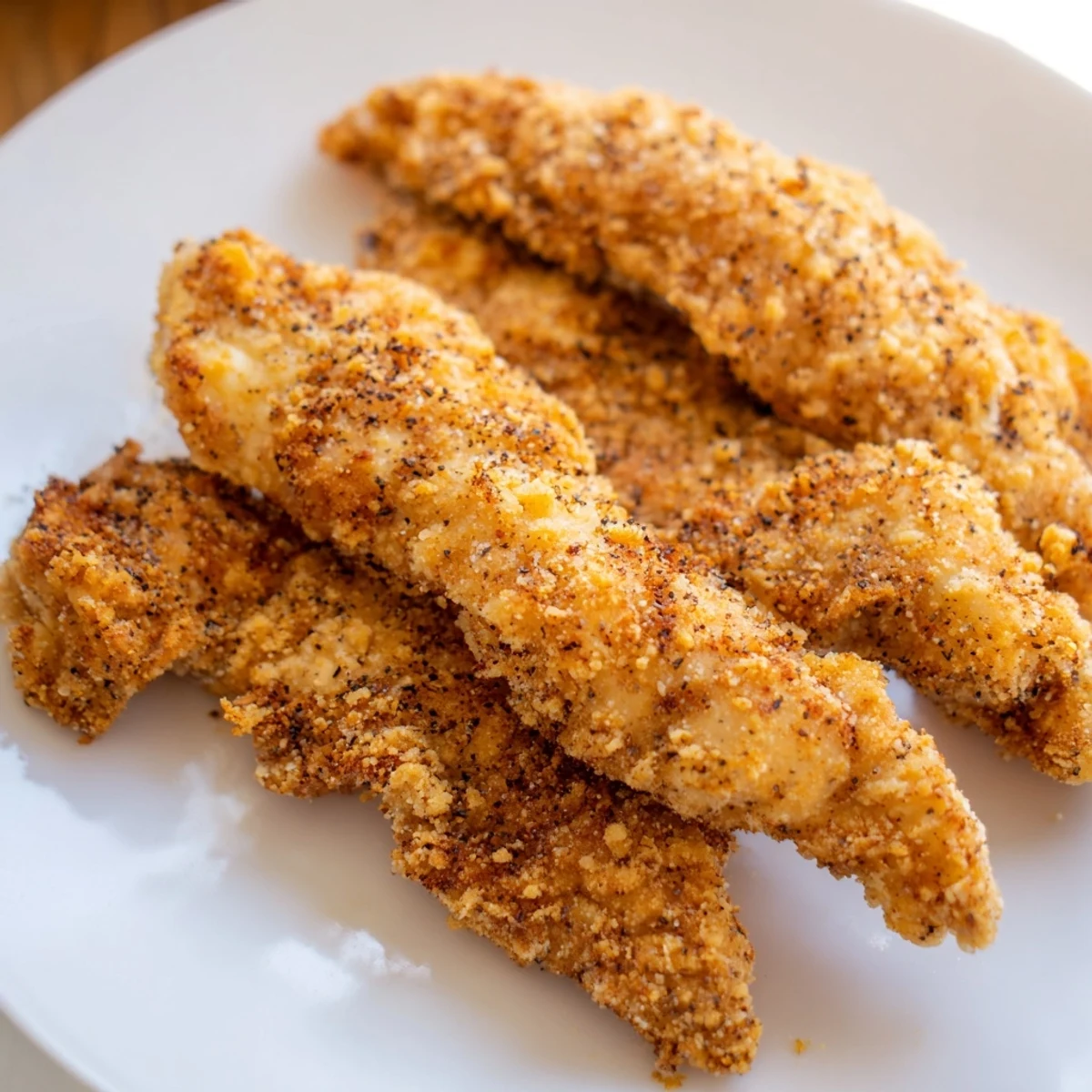 These homemade buttermilk fried chicken tenders offer a savory crunch with every delicious bite.