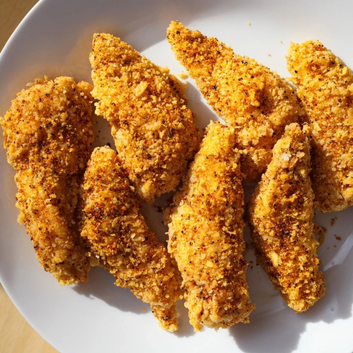 Enjoy a plate of flavorful buttermilk fried chicken tenders served hot with a side of coleslaw.