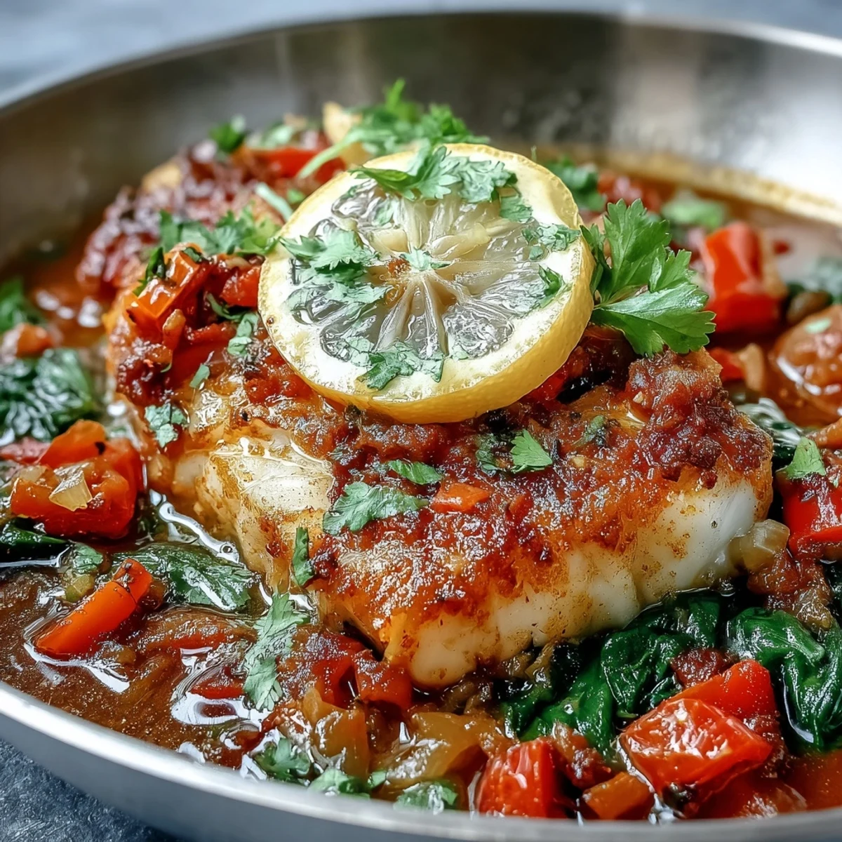 Spiced Cod Spiced Cod One Pot with Vegetables and Aromatic Seasonings