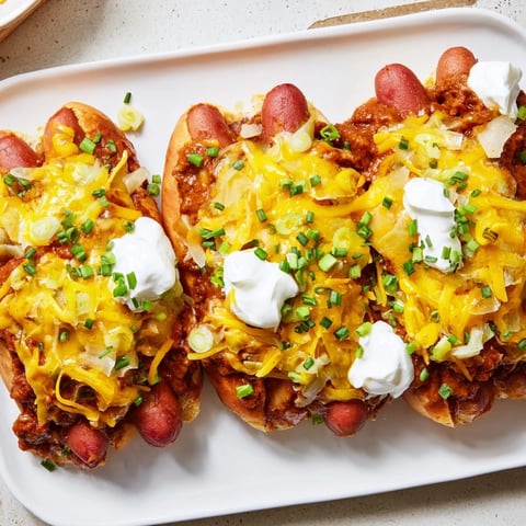 Golden-brown and bubbly Chili Dog Casserole, a cozy, cheesy bake perfect for family dinners.