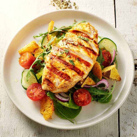 Quick lemon Parmesan chicken salad with tender chicken, crisp greens, and zesty dressing.