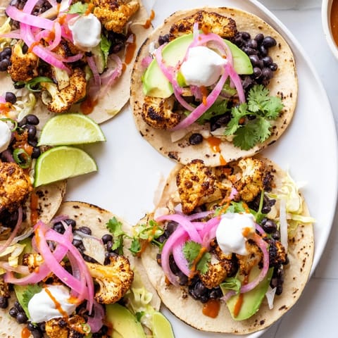 Spicy Cauliflower Black Bean Tacos