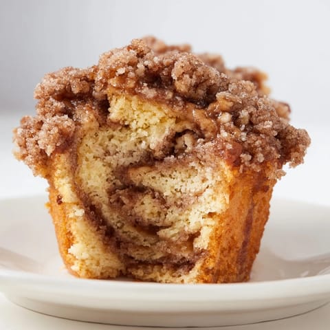 Warm, freshly baked Lightened Christmas Coffee Cake Muffins with a cinnamon swirl filling are tempting.