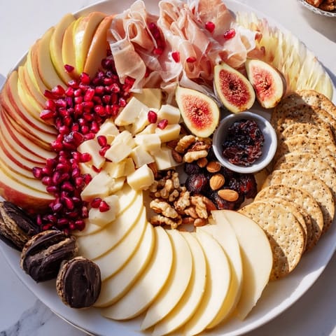 New Year's Moments Magiques Plateau Bonne Année 2026 recipe, showcasing colorful charcuterie, figs, and delicious cheeses ready to savor.