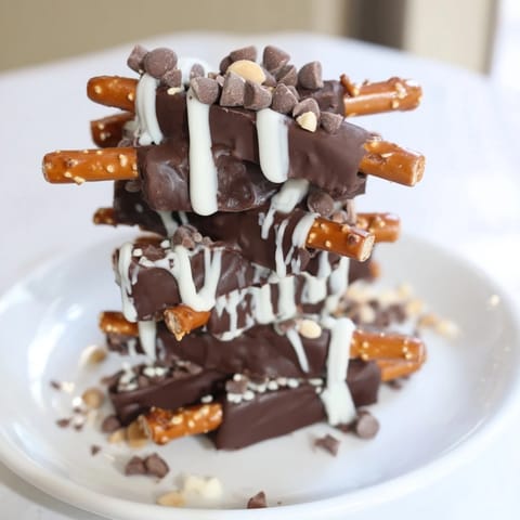 Chocolate Pretzel Stick Stack