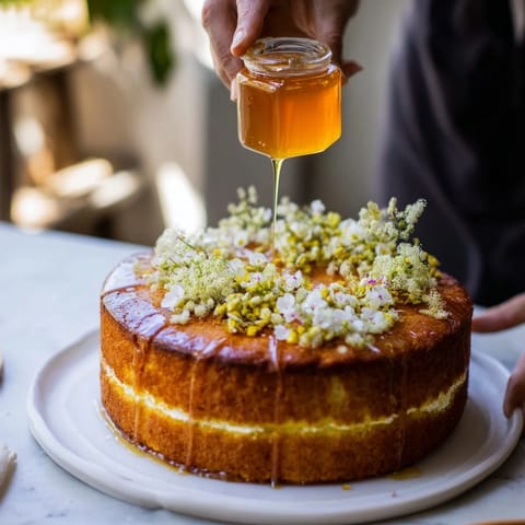 Honey-Drip Layered Cake
