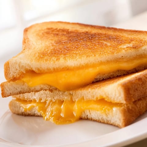 Crispy edges and gooey cheese: a close-up of a delicious Mayo Grilled Cheese sandwich.