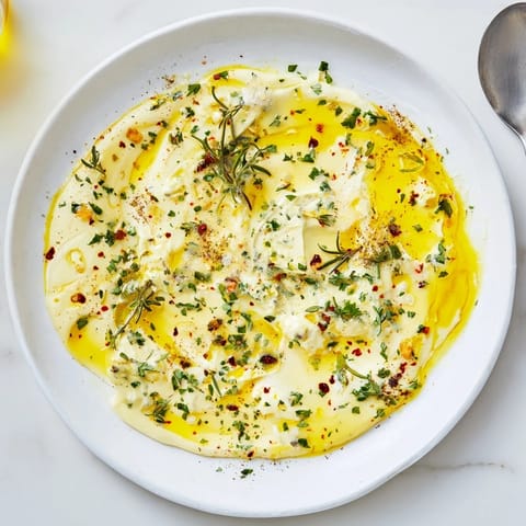 A creamy Cowboy Butter Sauce drizzled over grilled steak, garnished with fresh parsley and lemon zest.  