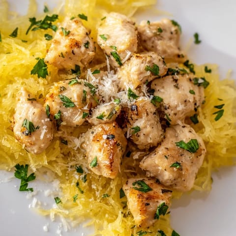 Lemon Garlic Chicken Spaghetti Squash