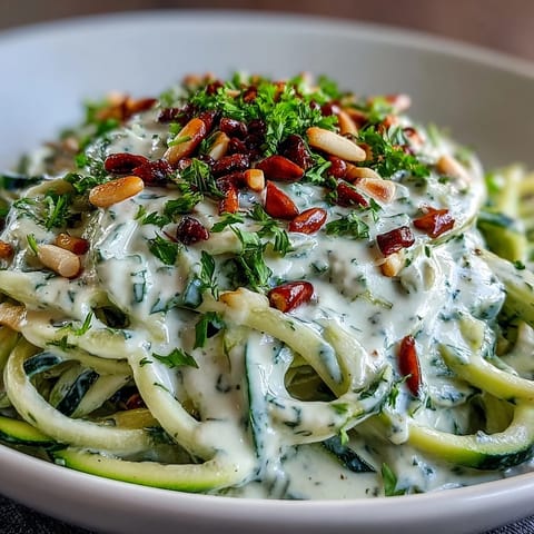 Vegan Creamy Cashew Alfredo Zucchini Noodles