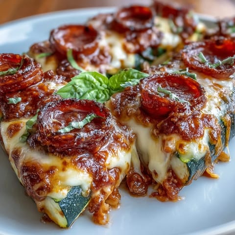 Keto Pepperoni Zucchini Boats