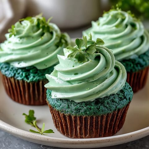 St. Pattys Green Velvet Cupcakes