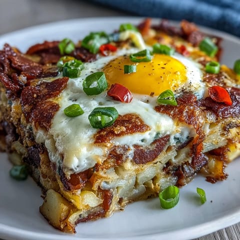 A golden Overnight Amish Breakfast Casserole loaded with sausage, eggs, and melted cheese, ready to feed a crowd.