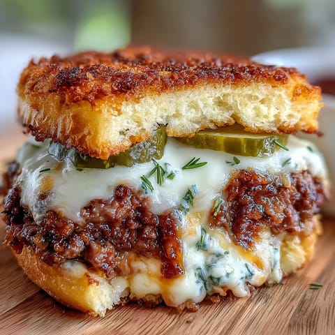 Juicy smash burger sliders with crispy edges and melted American cheese, served on toasted brioche buns with tangy secret sauce.  