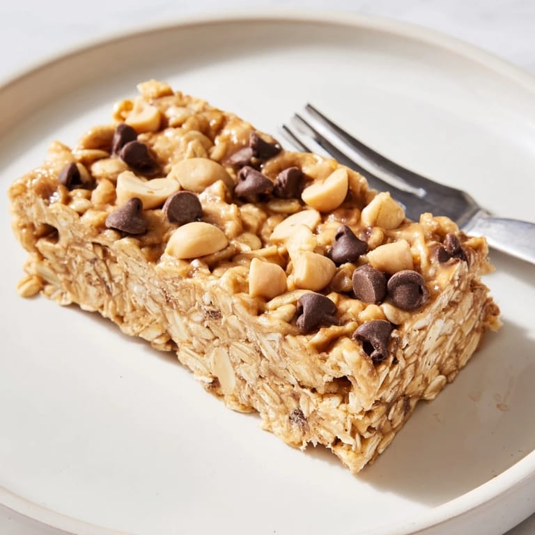 Easy-to-make No-Bake Peanut Butter Oat Bars offer a satisfying, healthy treat.  