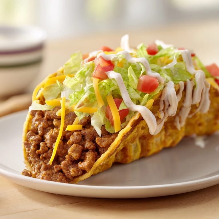 Melting cheese coats crunchy taco, wrapped by warm tortillas for Cheesy Gordita Crunches.