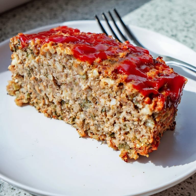 Savory and hearty, the Effortless Stove Top Stuffing Meatloaf is served warm with a steaming interior.
