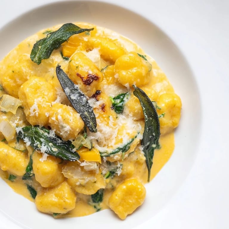 Enjoy a bowl of warm One-Pot Creamy Pumpkin Sage Gnocchi Pasta, perfectly cooked and coated in sauce.