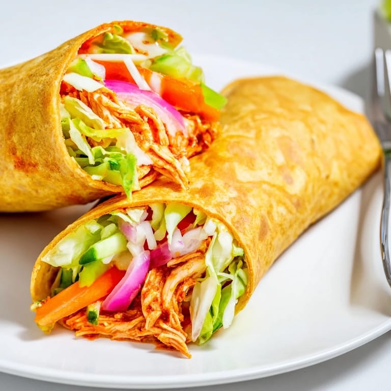 These Air Fryer Buffalo Turkey Christmas Wraps showcase a warm blend of turkey, buffalo sauce, and veggies.