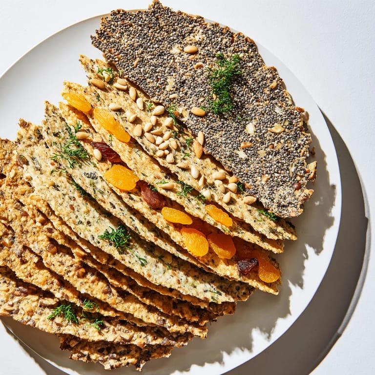 Tasteful assortment of Gourmet Crackers stacked in a fan shape, ideal for cheese boards and elegant gatherings.