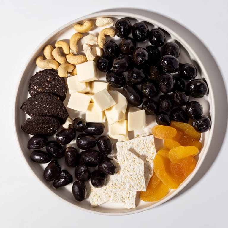 This aesthetically pleasing Yin and Yang Balance Board showcases a delicious variety of dark and light snacks.