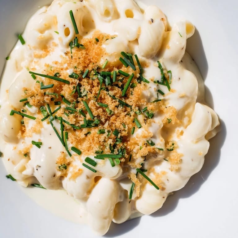 Homemade Cottage Cheese Mac and Cheese bubbling gently, a comforting and protein-packed main dish.
