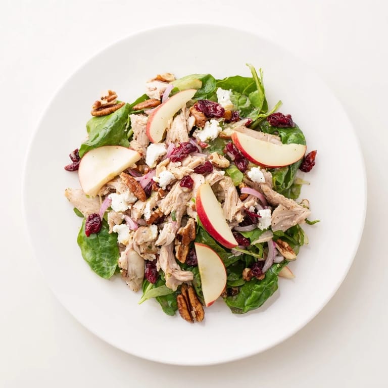 Fresh, crisp Chicken and Apple Winter Salad, a beautiful and appetizing blend of textures & flavors.