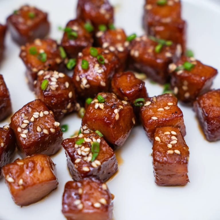 Juicy Air Fryer Turkey/Chicken Bites, a savory appetizer featuring tender meat with a sweet, sticky finish.