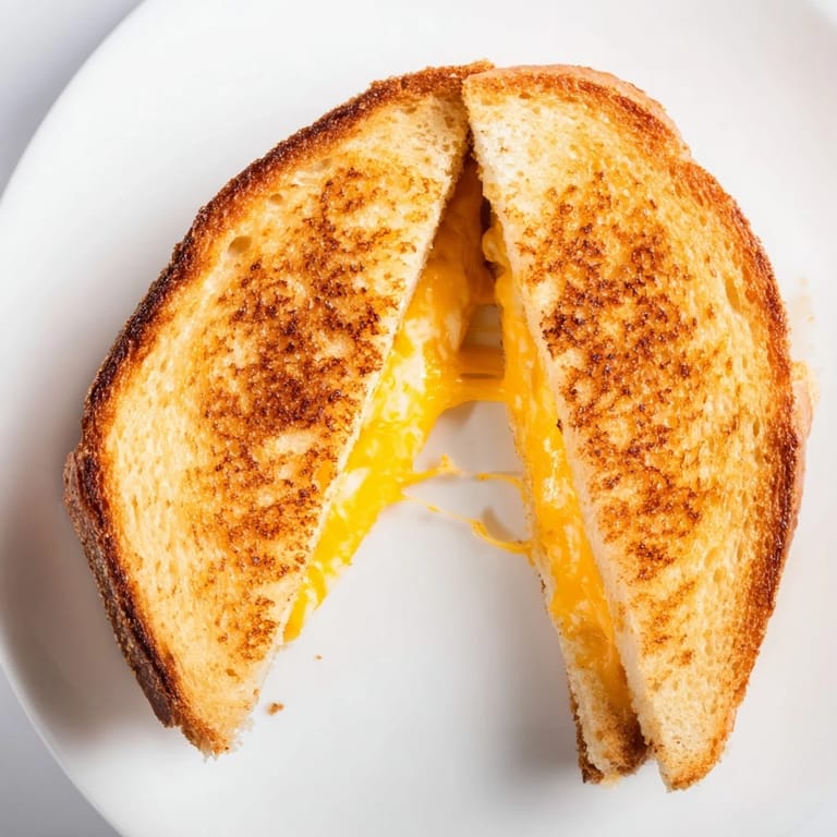Mouthwatering image of a golden-brown Mayo Grilled Cheese, ready to be sliced and enjoyed.
