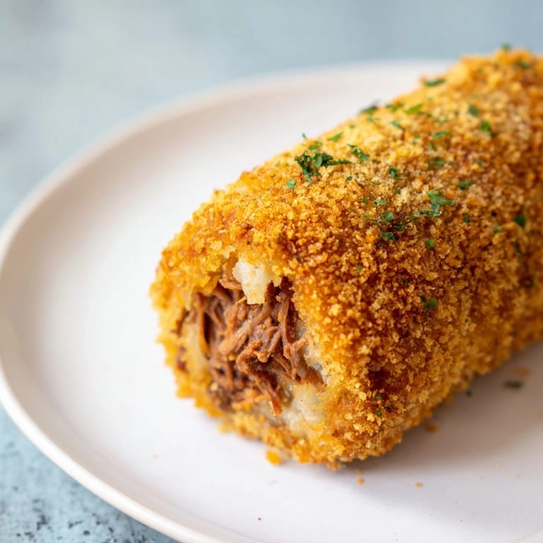 A plate of warm Dutch croquettes, breaded and ready to enjoy with a mustard dipping sauce.