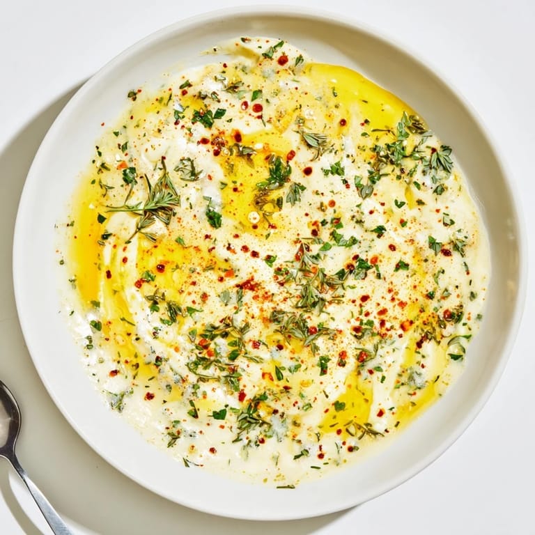 Vibrant Cowboy Butter Sauce served as a dipping sauce alongside roasted vegetables and crusty bread.