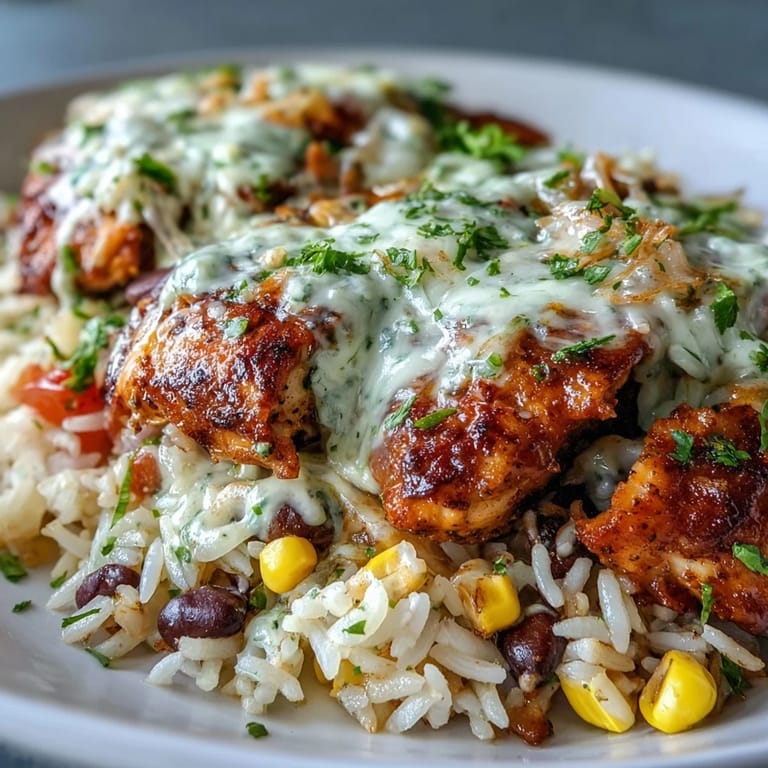 Fresh lime wedges and chopped cilantro garnish the Pollo Loco Mexican Chicken and Rice with Queso.