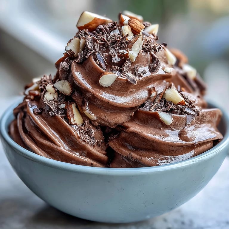 Scoopable vegan chocolate banana nice cream in a bowl with fresh banana slices.