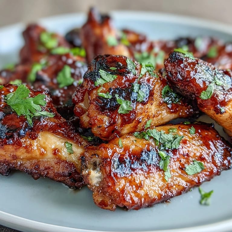 Golden-brown chicken wings tossed in a glossy guava BBQ glaze, offering a sweet and tangy flavor that's irresistible.