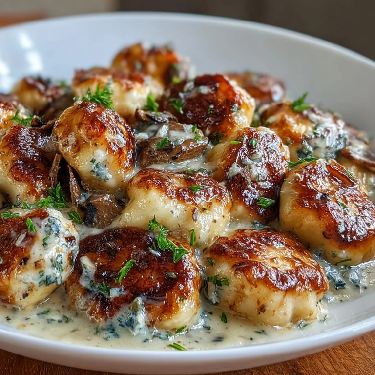 Decadent truffle-butter gnocchi topped with Parmesan and chives, perfect for a cozy Italian-inspired meal.