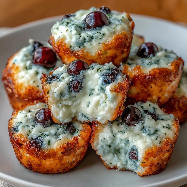 Golden-baked cottage cheese blueberry oat bites, bursting with fresh fruit and a hint of vanilla sweetness.  