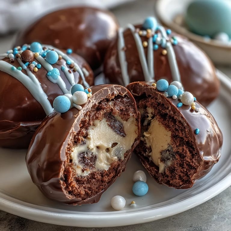 Rich chocolate-covered peanut butter eggs with smooth filling, perfect for Easter dessert trays.