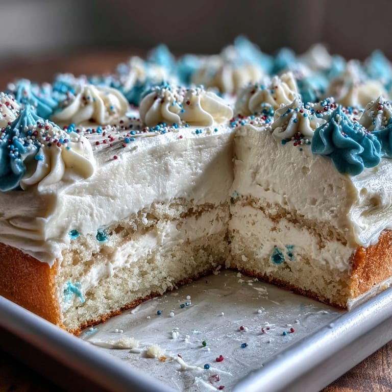 Moist vanilla sheet cake decorated with colorful buttercream and Class of 2026 piping, ideal for graduation party desserts.