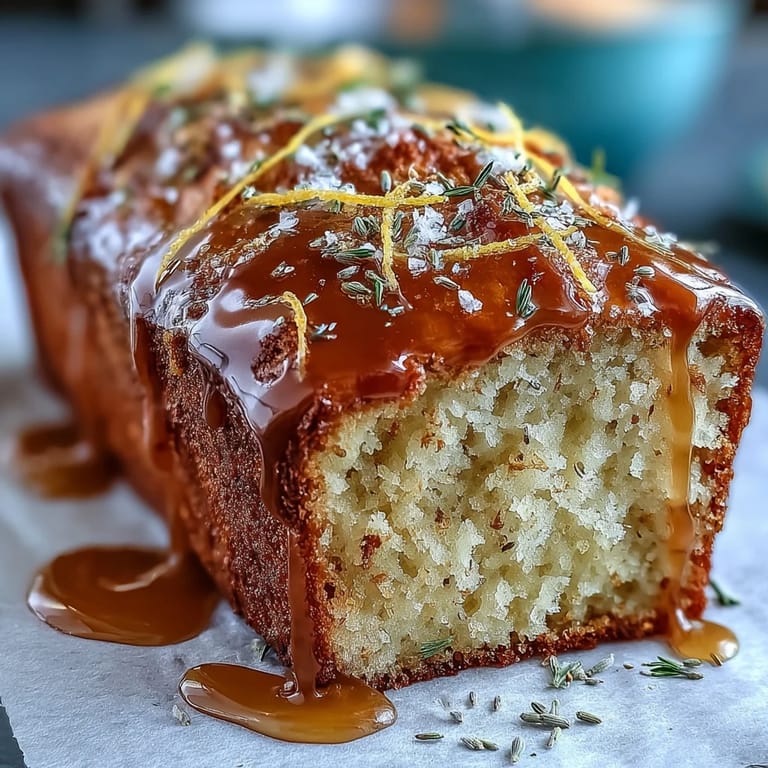 Slices of lemon lavender loaf cake with honey glaze, perfect for afternoon tea or a light dessert.